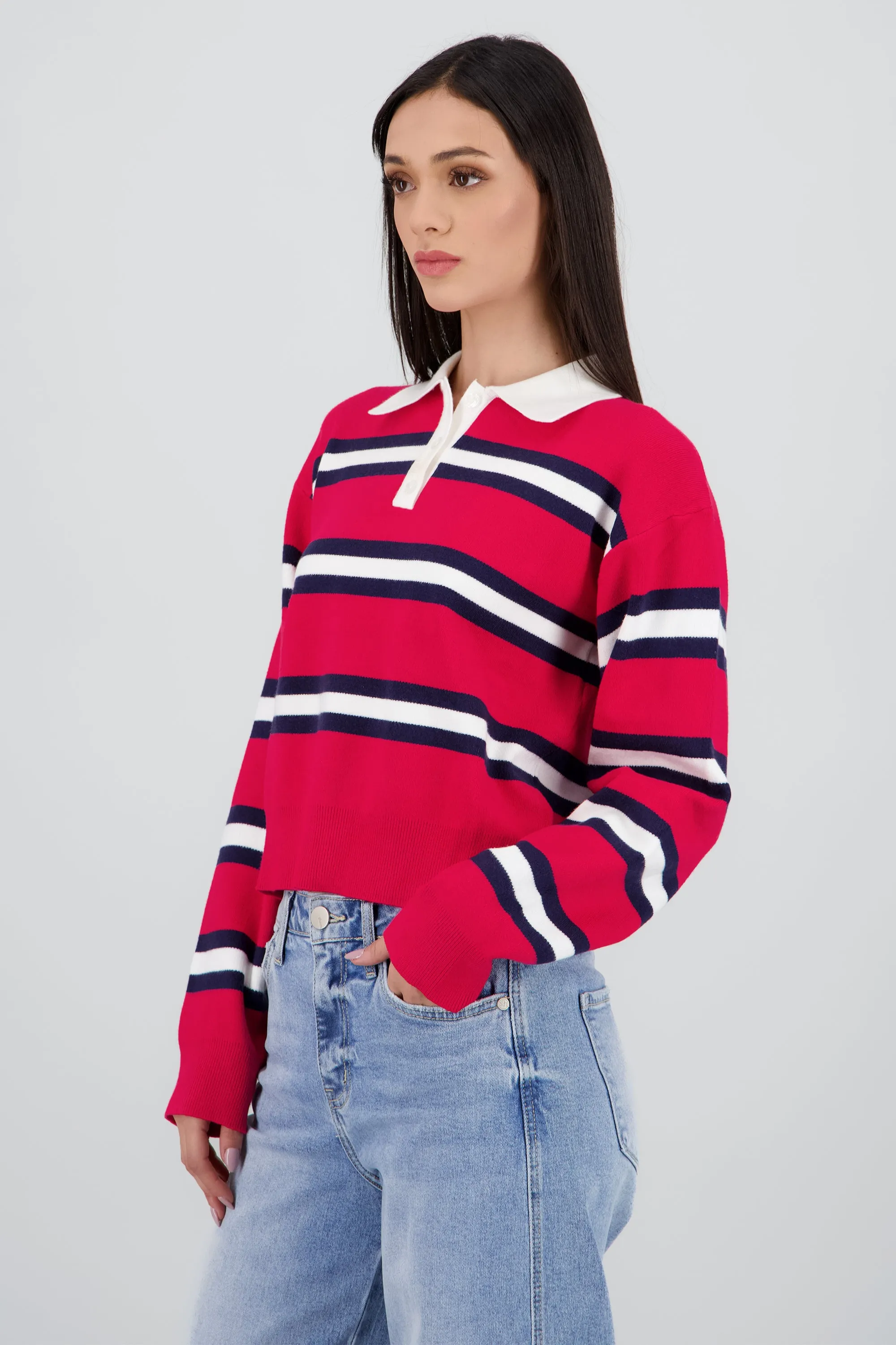 Suetere tejido rayas con cuello polo sold by Shasa product image thumbnail 3