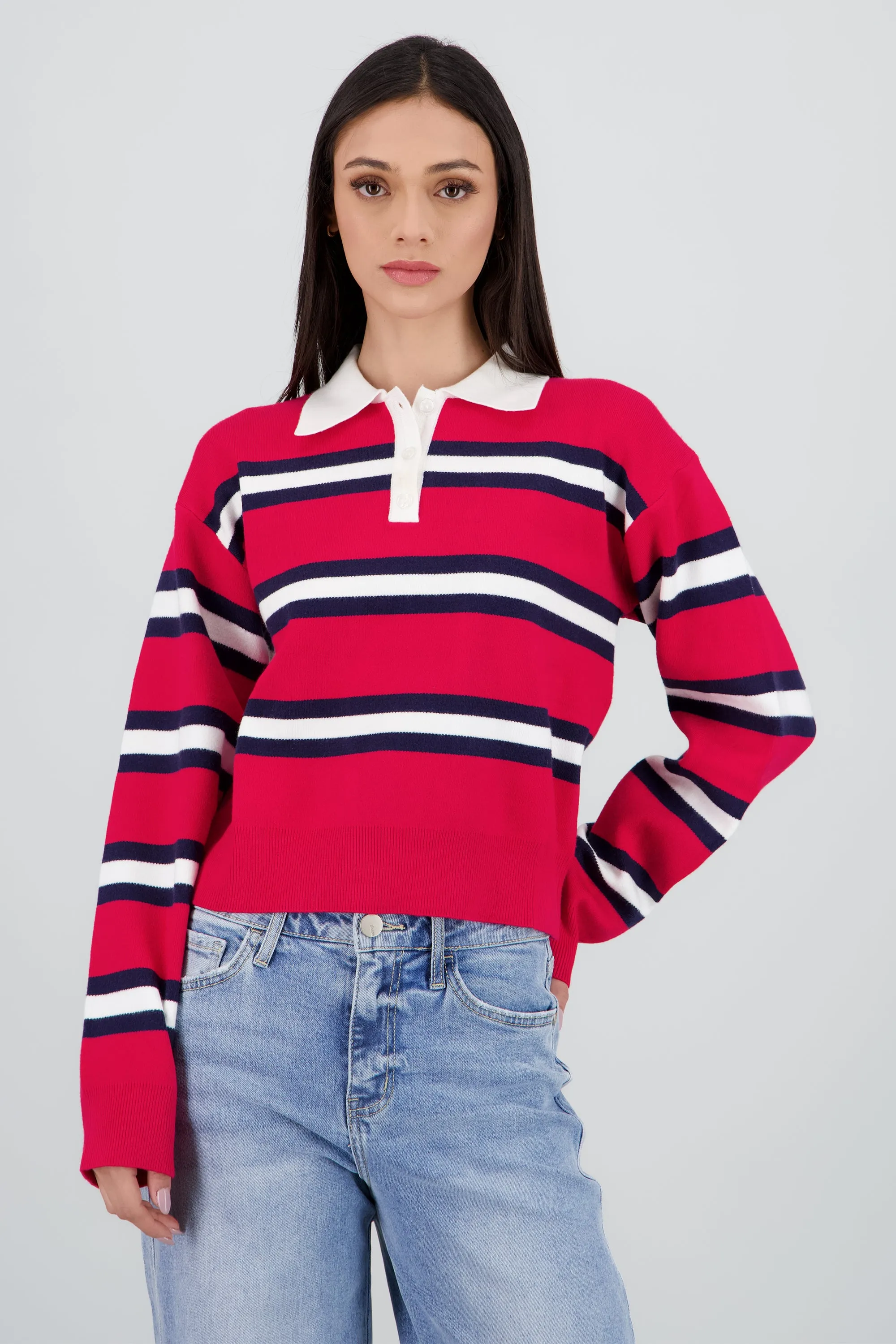 Suetere tejido rayas con cuello polo sold by Shasa product image thumbnail 2