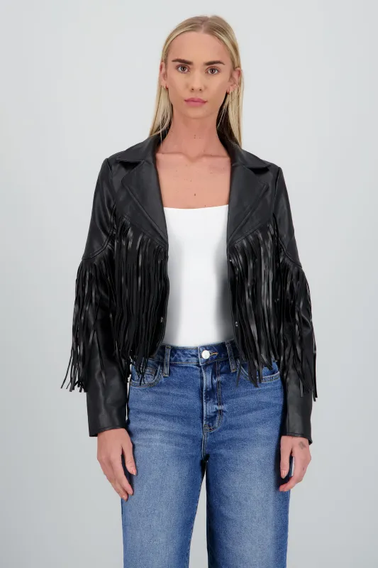 Chamarra fringe PU sold by Shasa