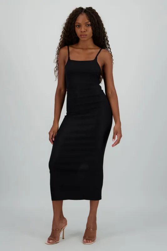 Vestido midi tirantes detalle cortes sold by Shasa