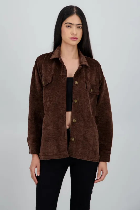 Sobrecamisa manga larga velvet sold by Shasa