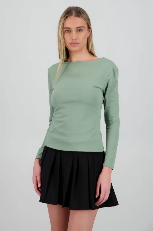 Top manga larga escote espalda made by Shasa