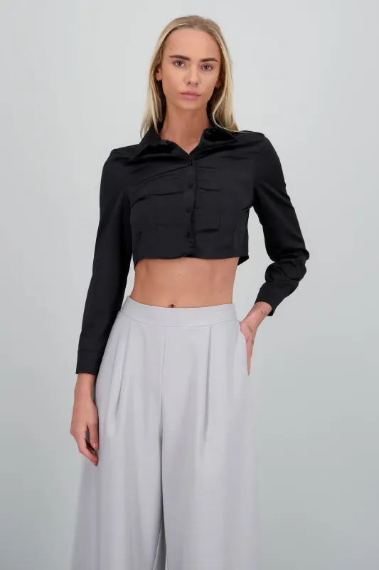 Camisa manga larga cuello detalle pinza sold by Shasa