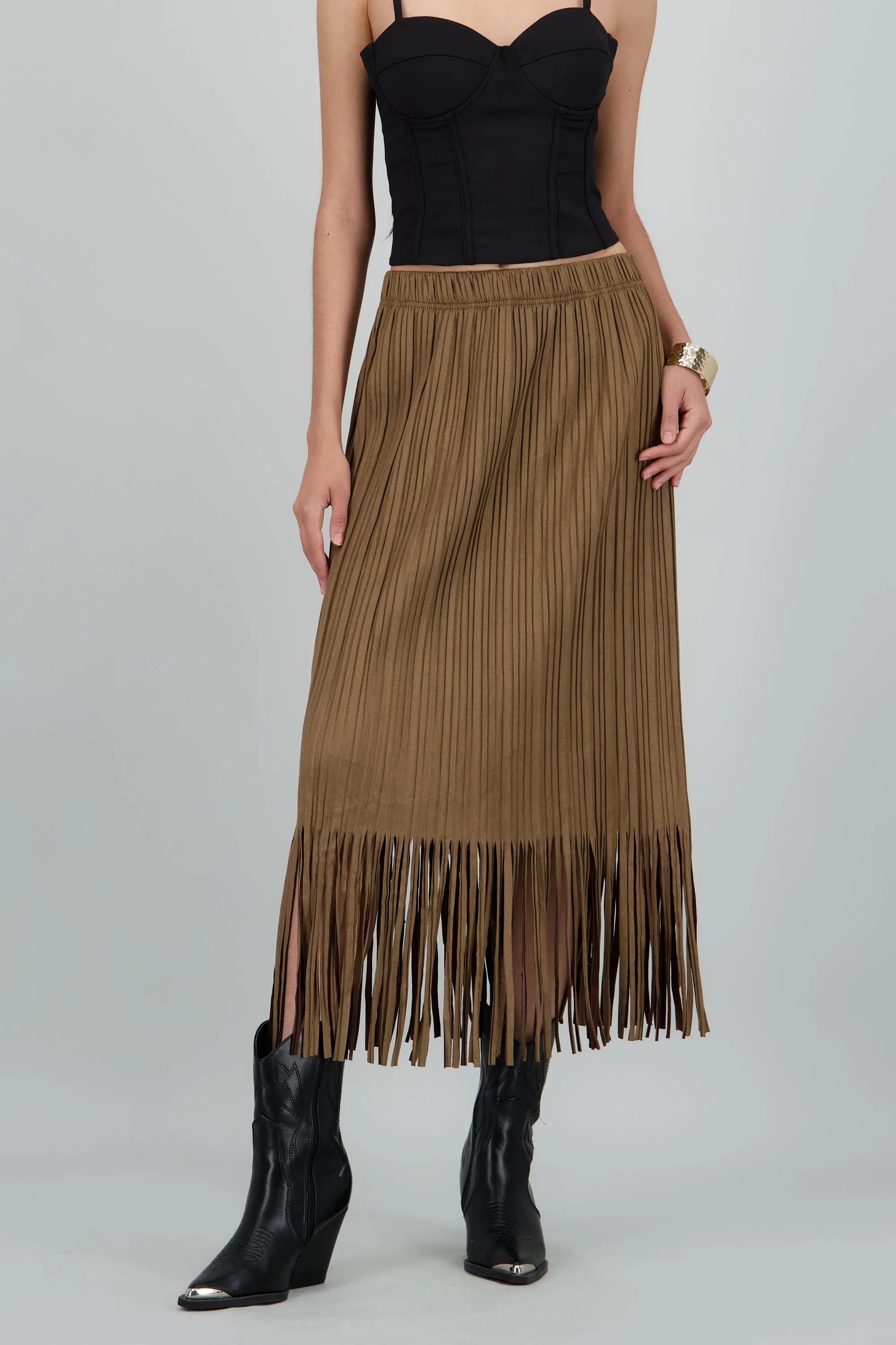 Falda midi suede flecos sold by Shasa product image thumbnail 2