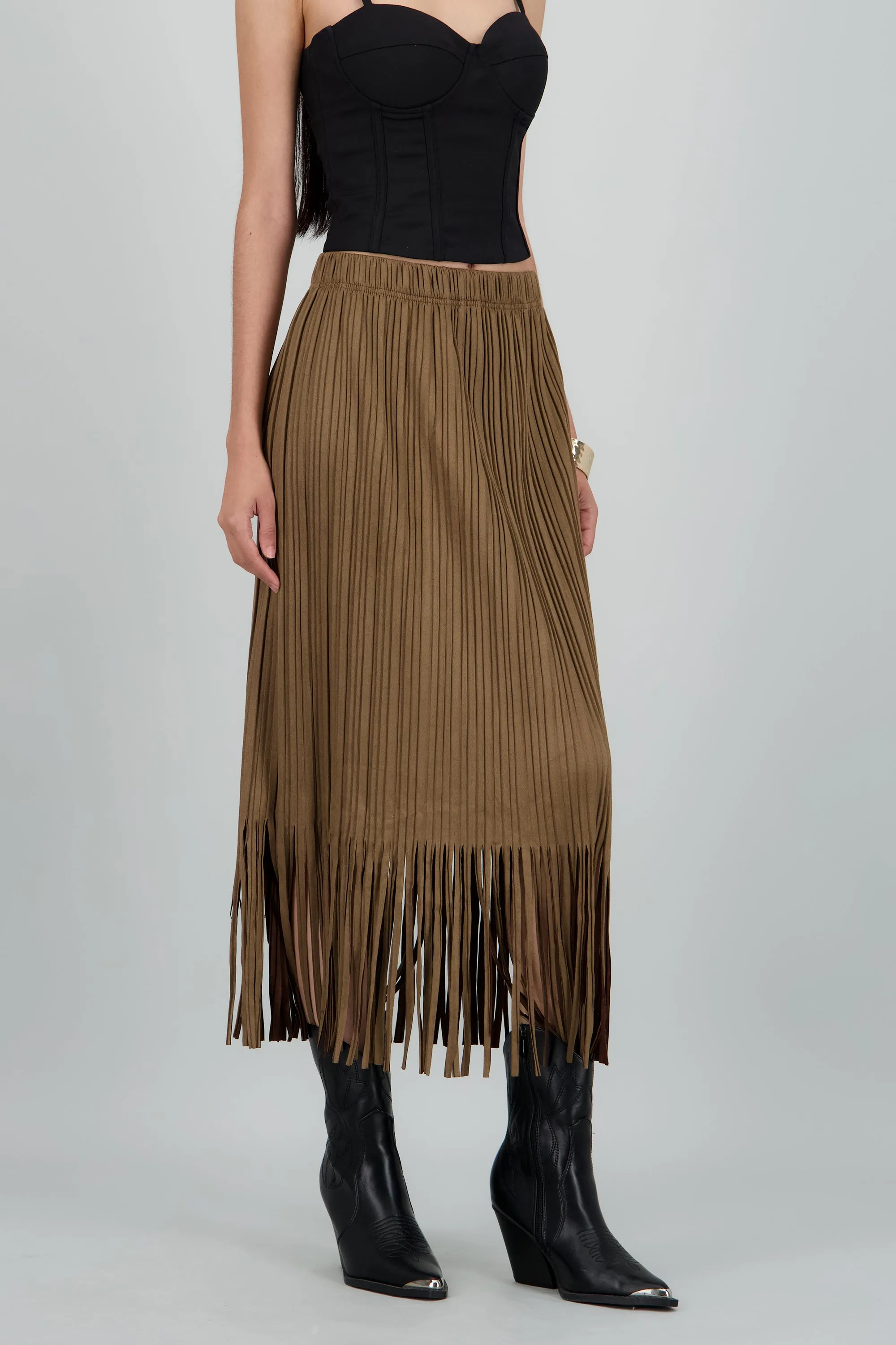 Falda midi suede flecos sold by Shasa product image thumbnail 3