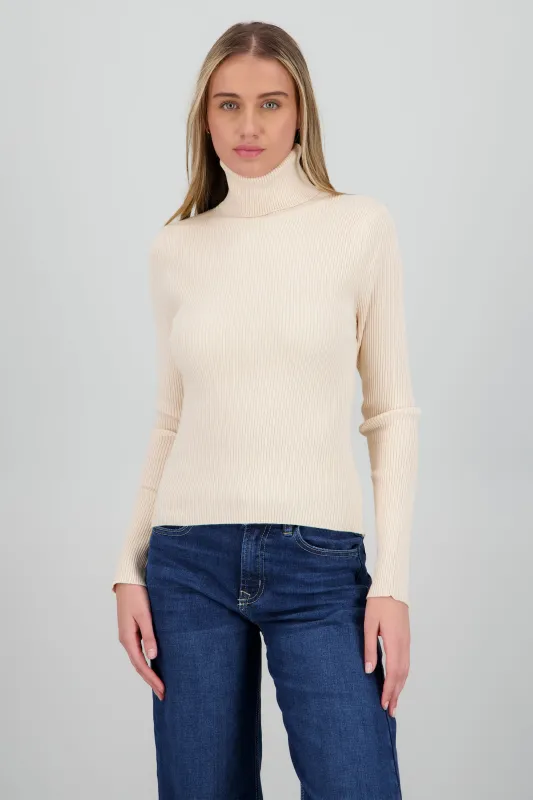 Sueter acanalado con cuello alto sold by Shasa