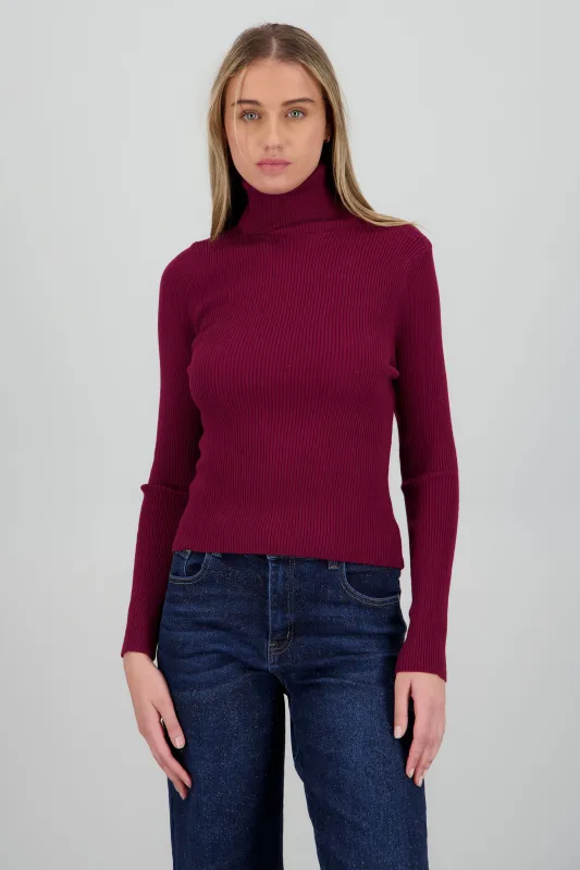 Sueter acanalado con cuello alto sold by Shasa