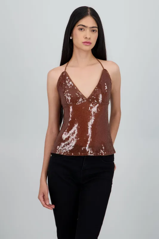 Top lentejuela liso sold by Shasa