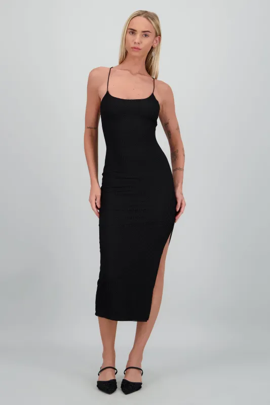 Vestido maxi red textura sold by Shasa