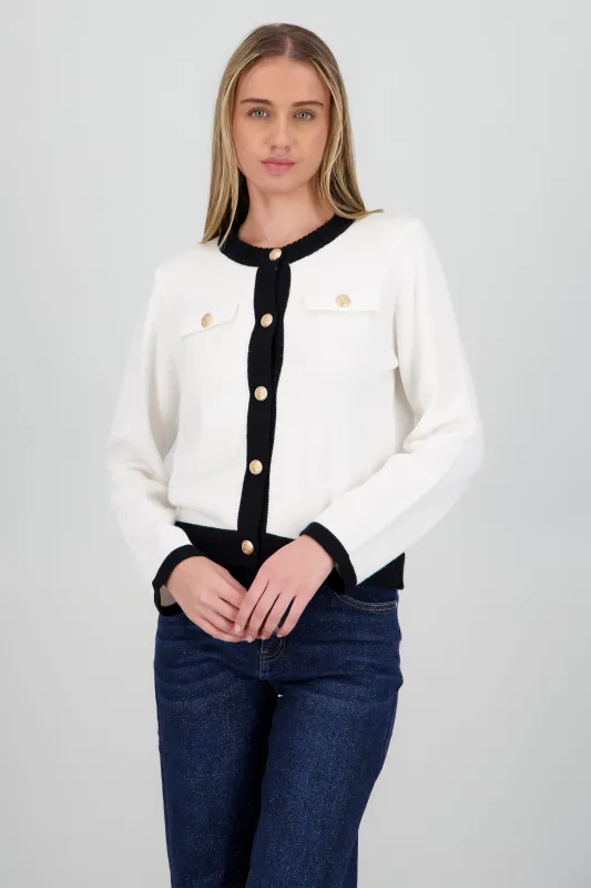 Cardigan tejido contraste sold by Shasa