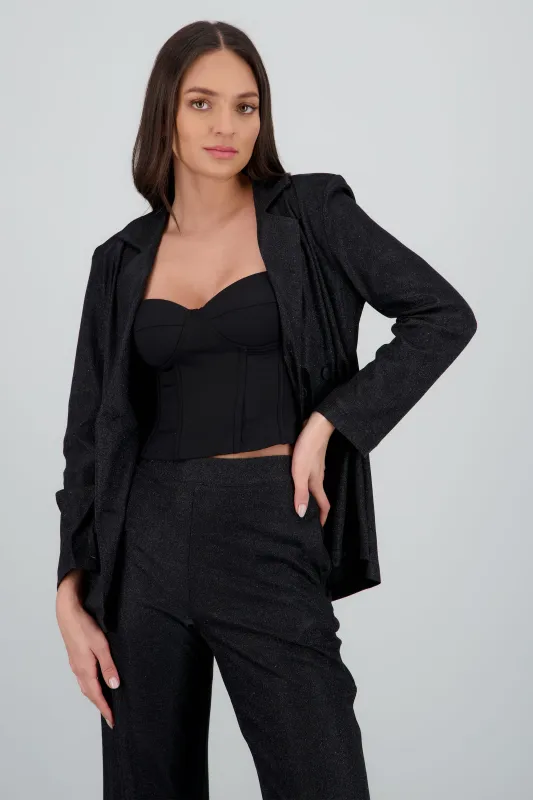 Saco largo detalle brillos sold by Shasa