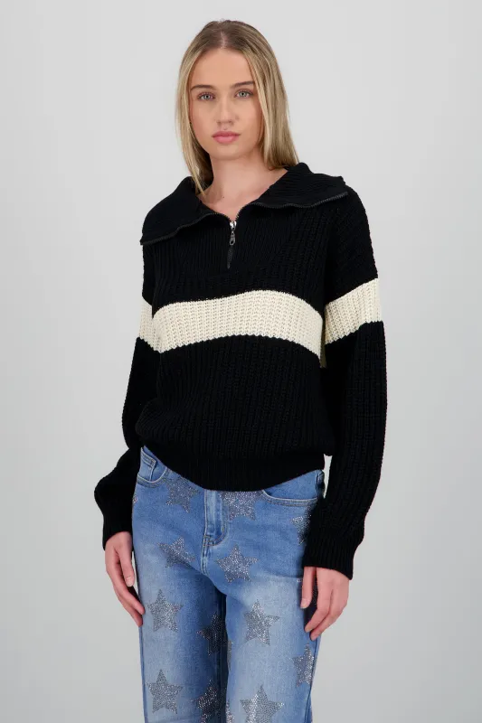 Sueter franja detalle cierre sold by Shasa