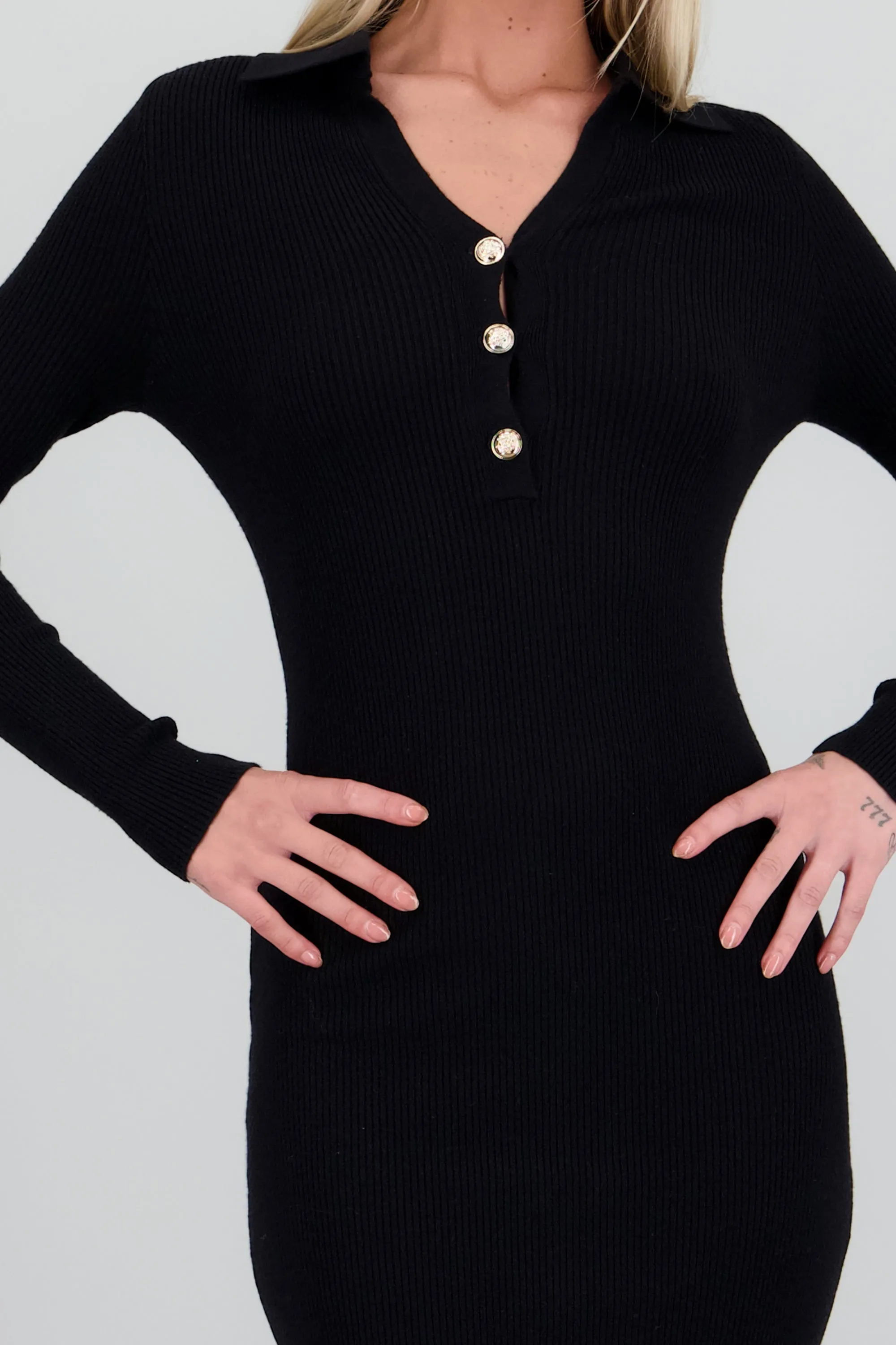 Vestido maxi tejido cuello polo sold by Shasa product image thumbnail 5