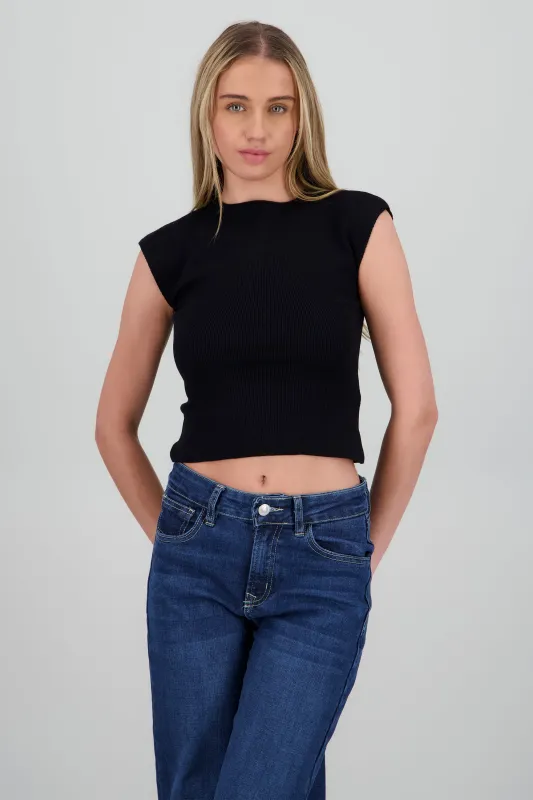 Top tejido liso manga corta sold by Shasa