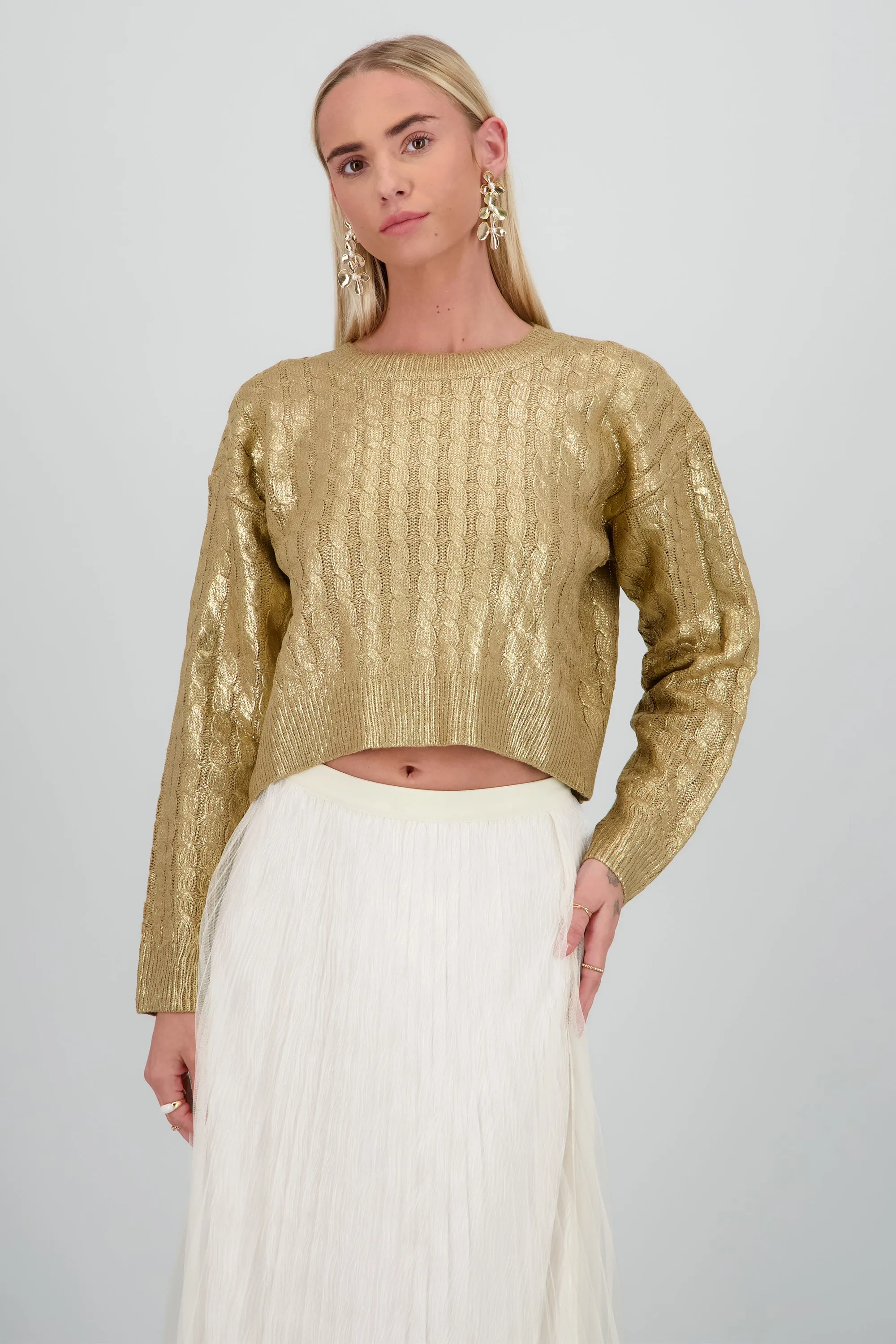 Sueter manga larga trenzado foil sold by Shasa