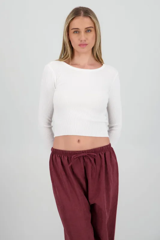 Top crop manga larga liso sold by Shasa