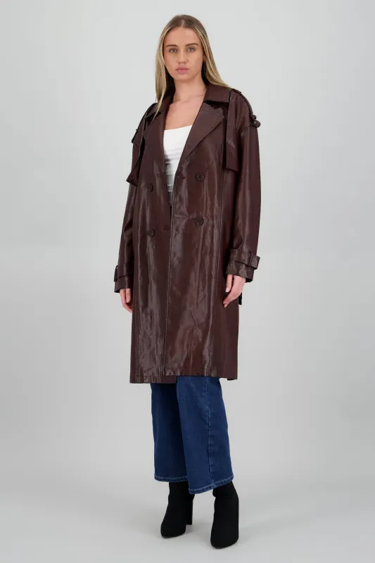 Gabardina lisa cruzada pu sold by Shasa