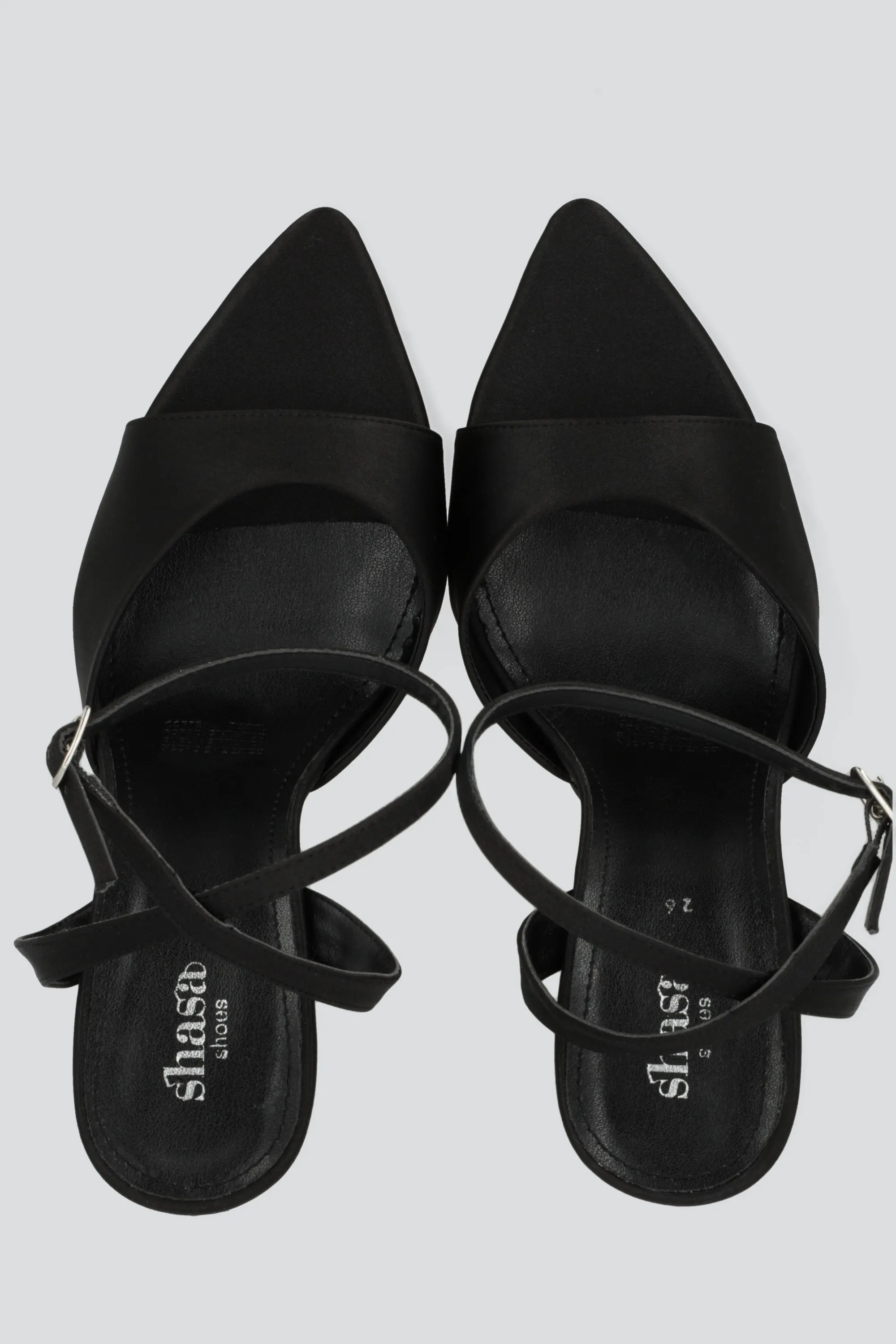 Tacon alto pointy peep toe satin sold by Shasa product image thumbnail 3