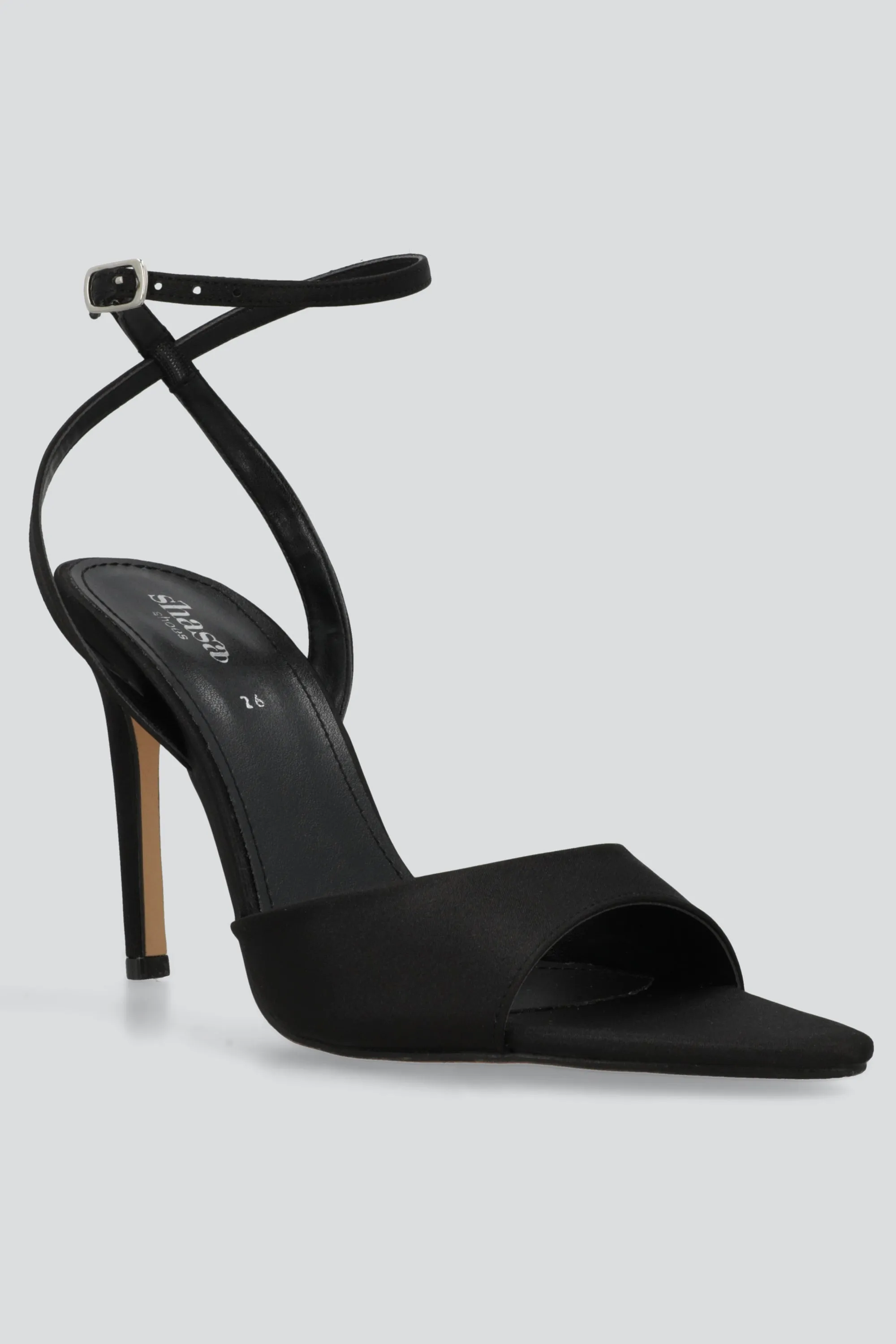 Tacon alto pointy peep toe satin sold by Shasa product image thumbnail 4