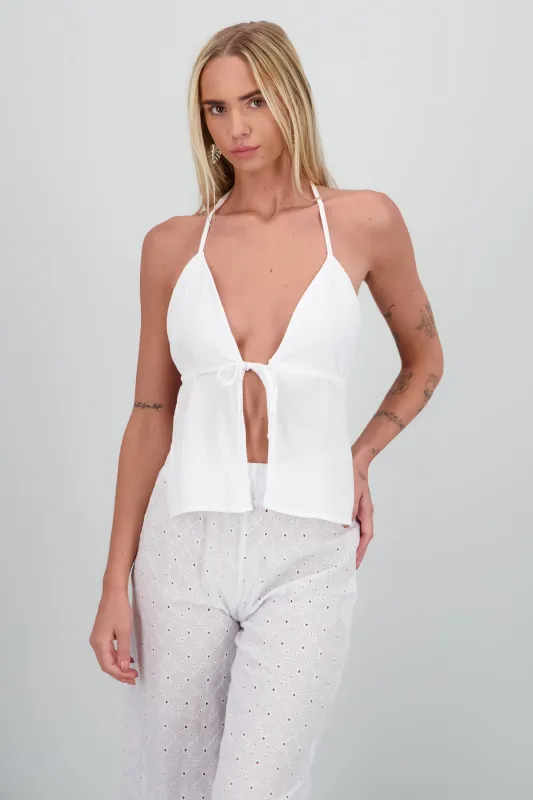 Top espalda descubierta detalle moño sold by Shasa