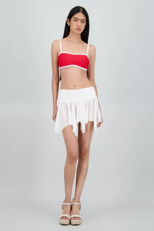 Falda mini picos smock sold by Shasa