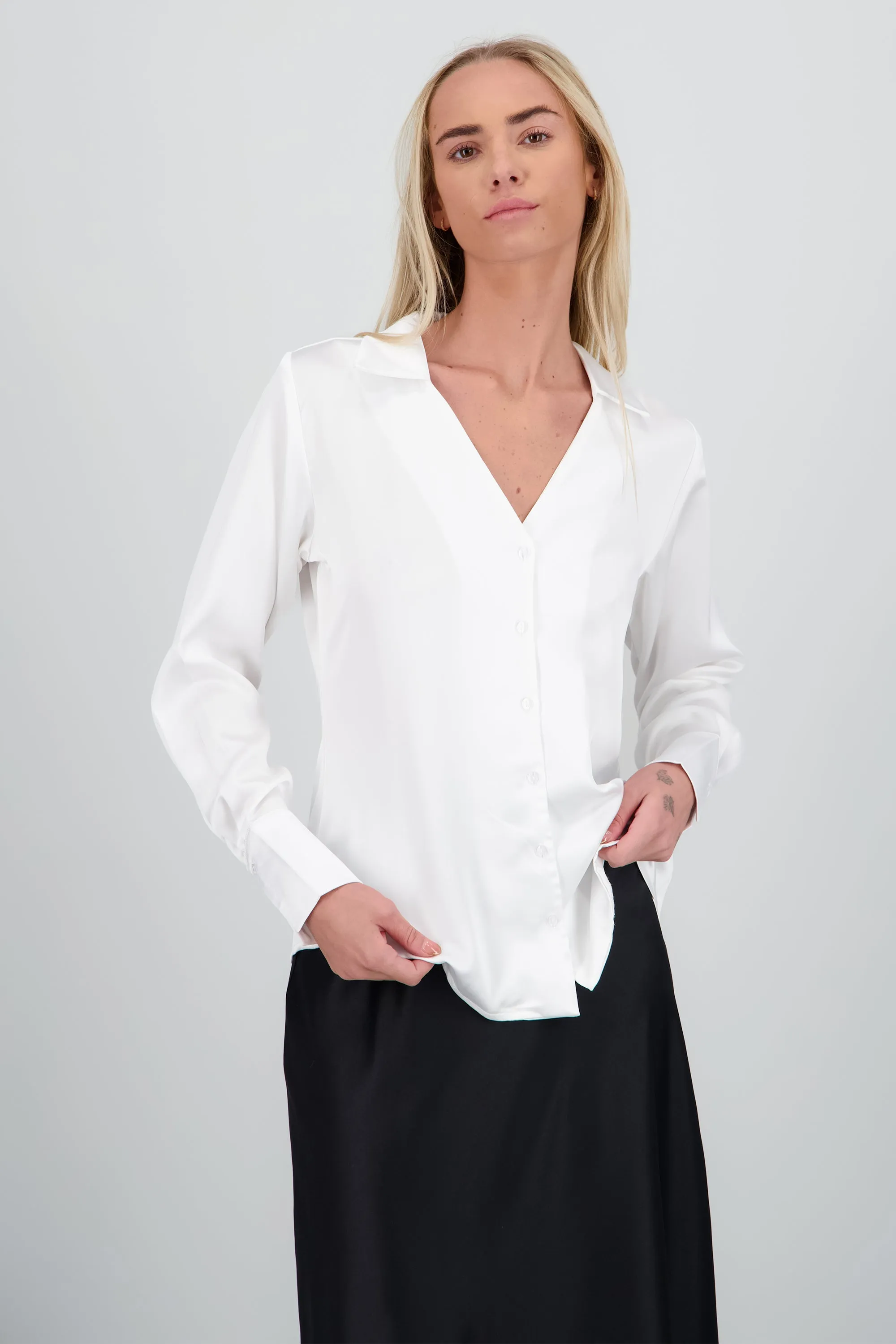 Camisa satin con escote v sold by Shasa product image thumbnail 2