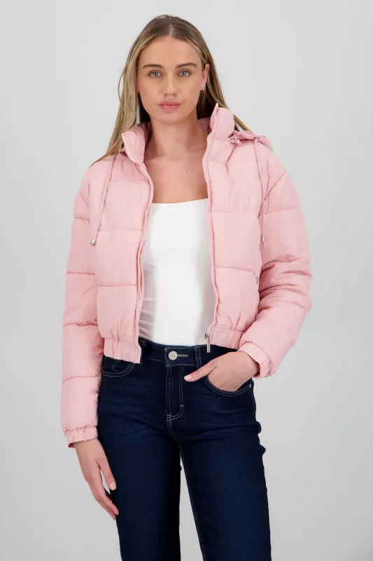 Chamarra puffer con gorro y bolsas sold by Shasa