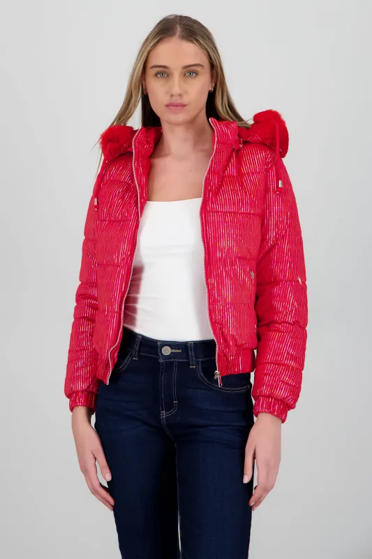 Chamarra puffer gorro con peluche sold by Shasa