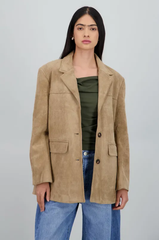 Saco oversized detalle tela sold by Shasa