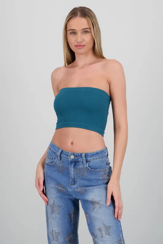 Top Tubo Strapless Rib sold by Shasa