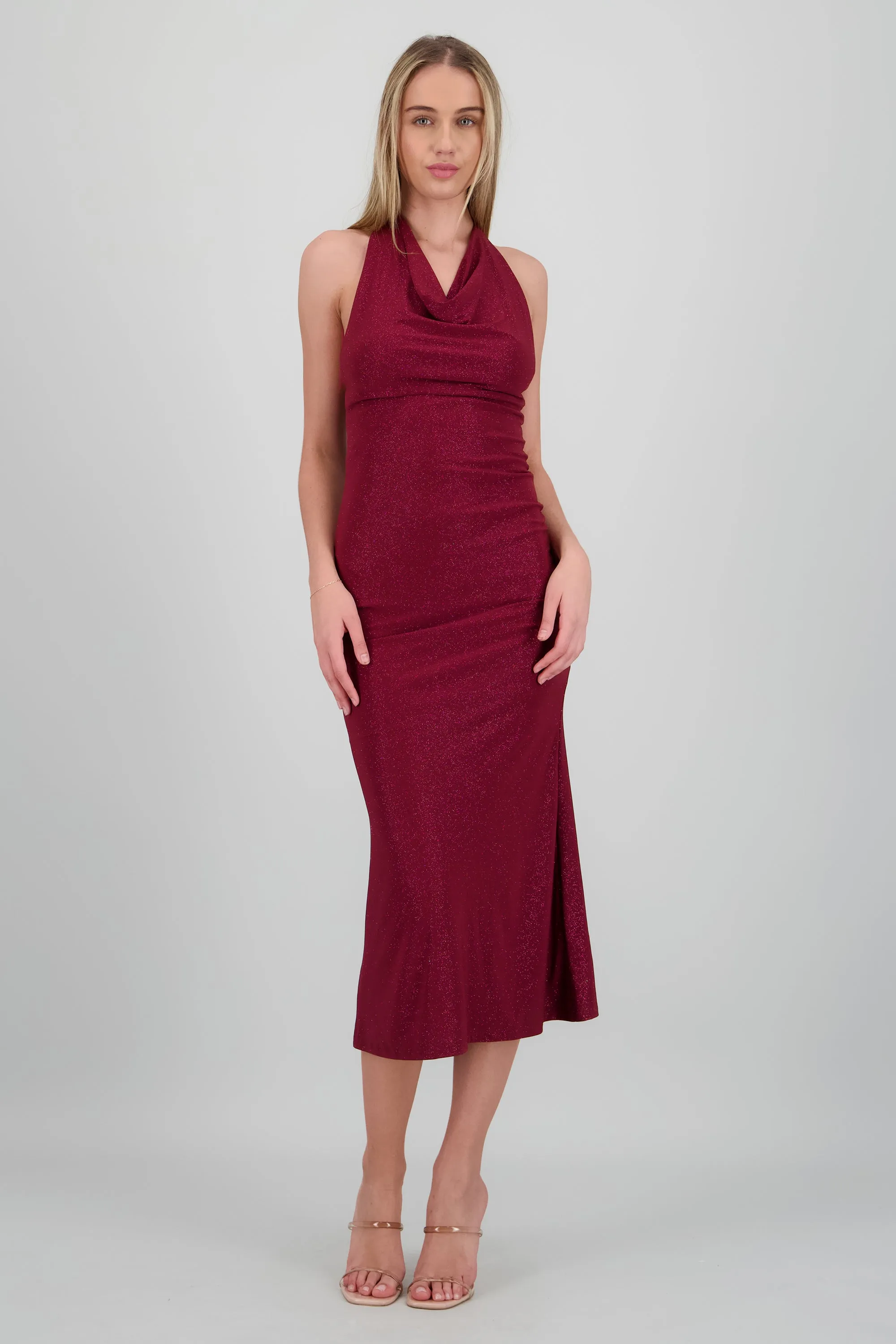 Vestido de brillos maxi halter sold by Shasa product image thumbnail 2