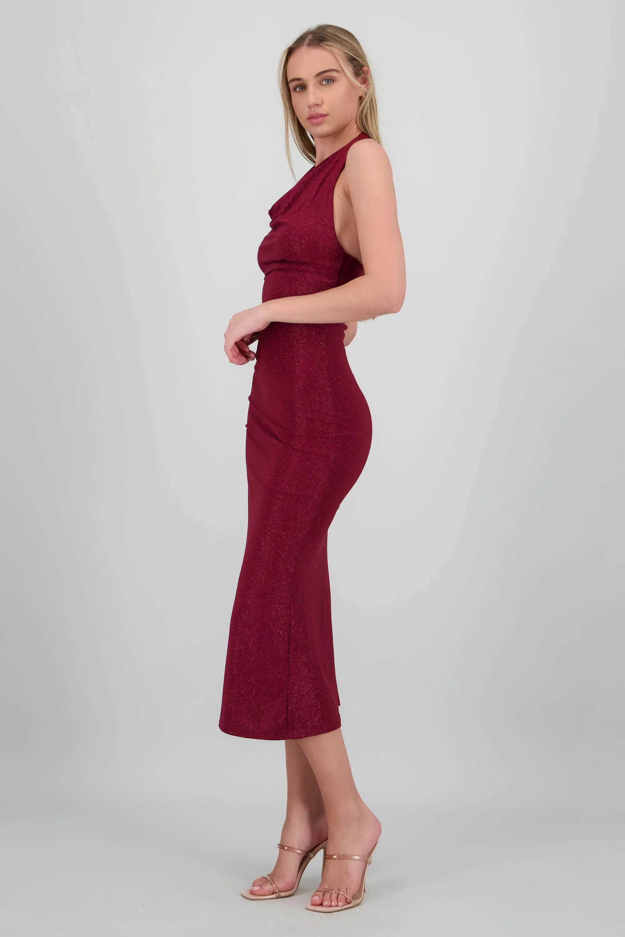 Vestido de brillos maxi halter sold by Shasa product image thumbnail 3