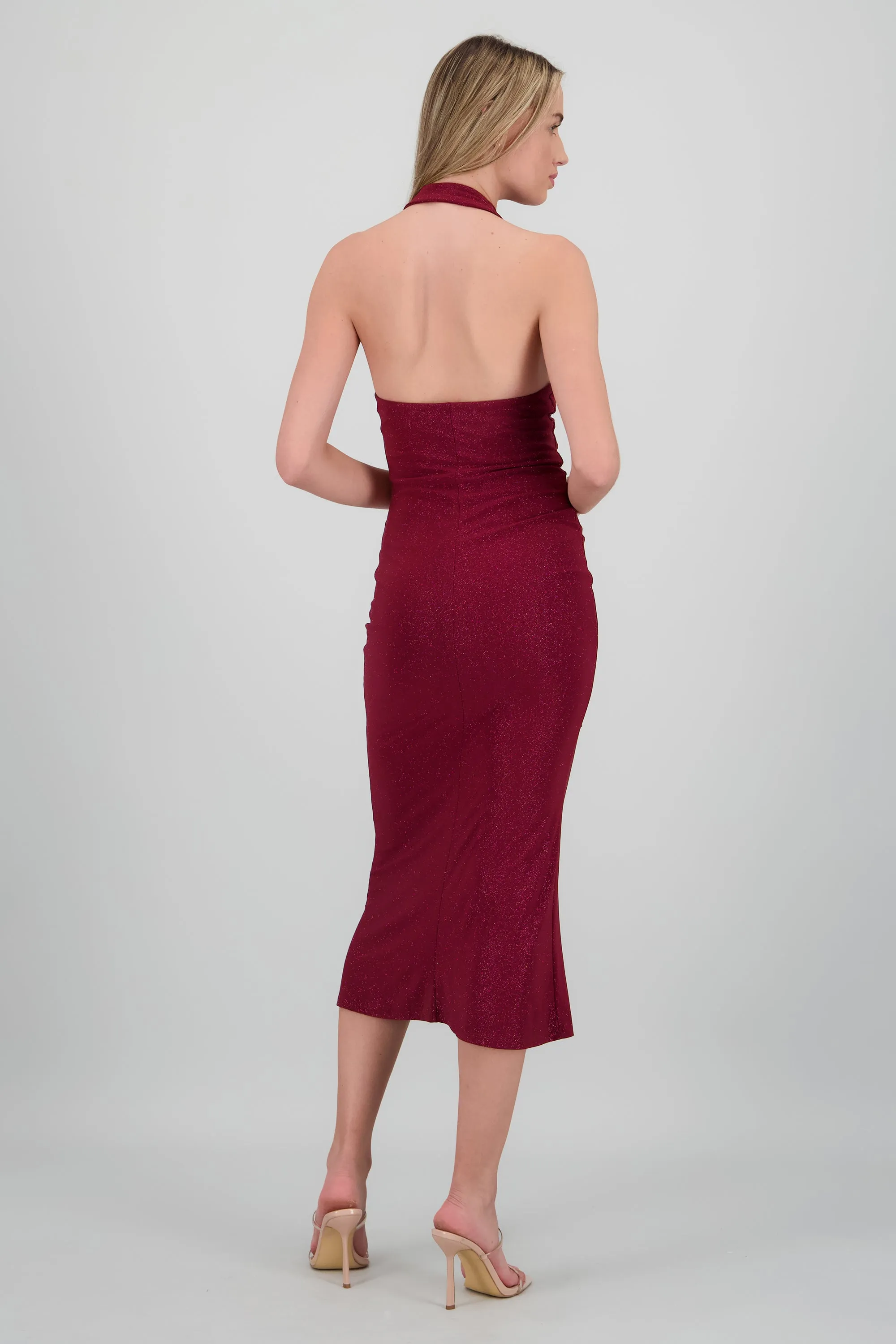 Vestido de brillos maxi halter sold by Shasa product image thumbnail 4