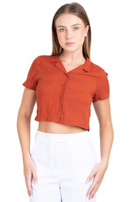 Camisa crop lisa manga cortqa sold by Shasa