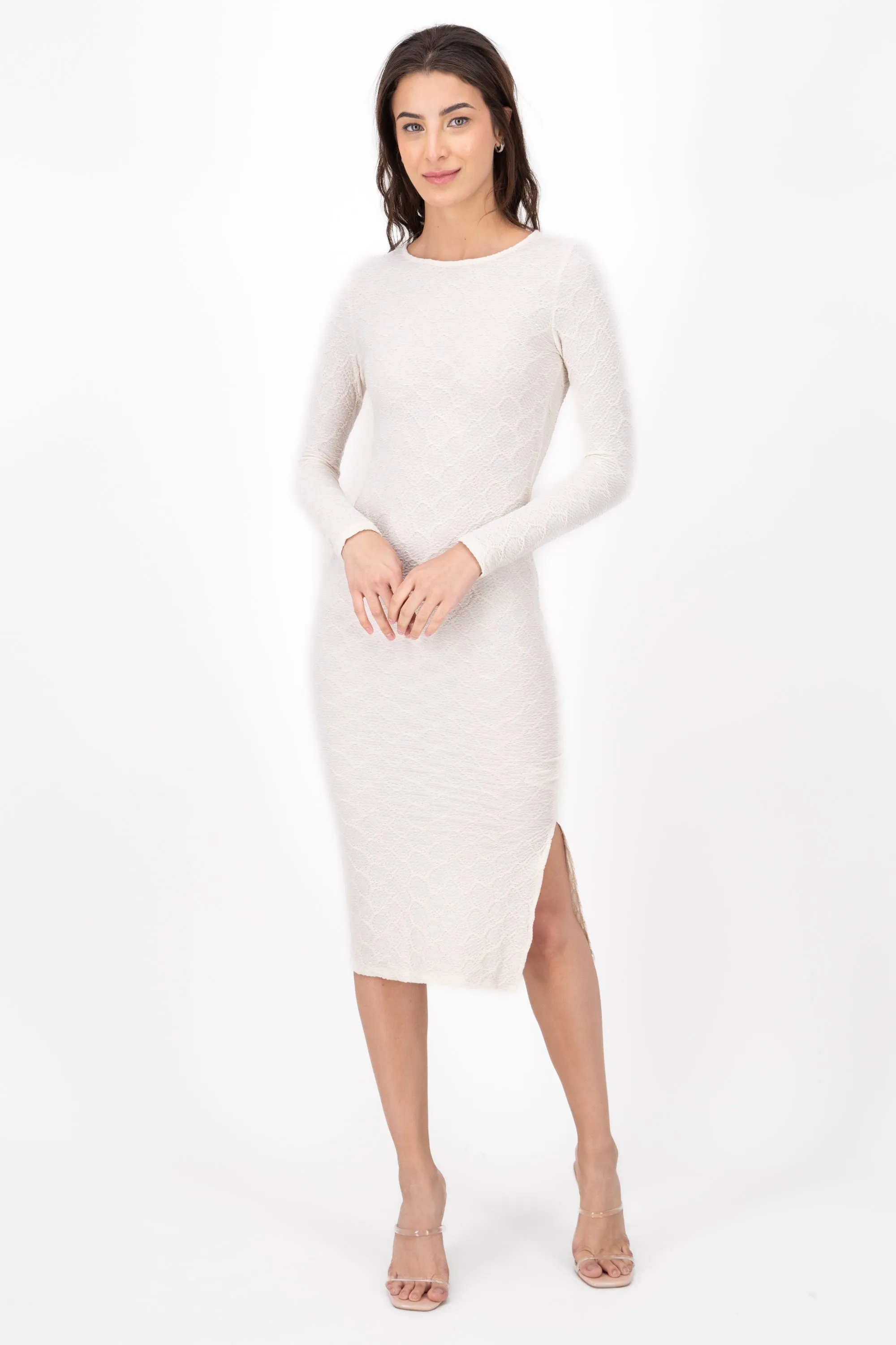 Vestido Midi Manga Larga Textura sold by Shasa