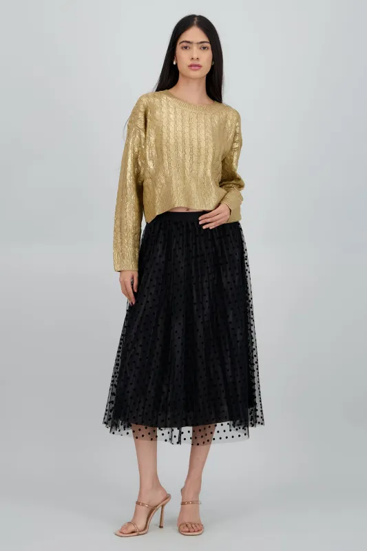 Falda midi mesh polkas sold by Shasa