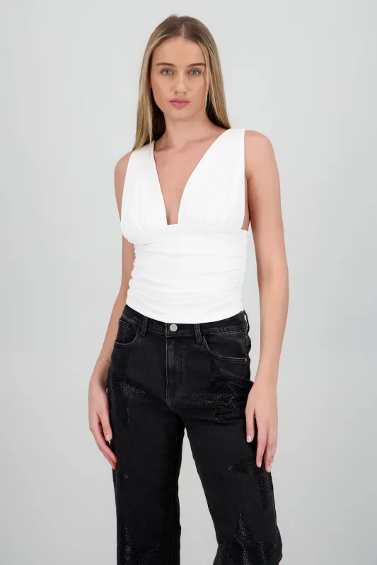 Top escote v fruncido sold by Shasa