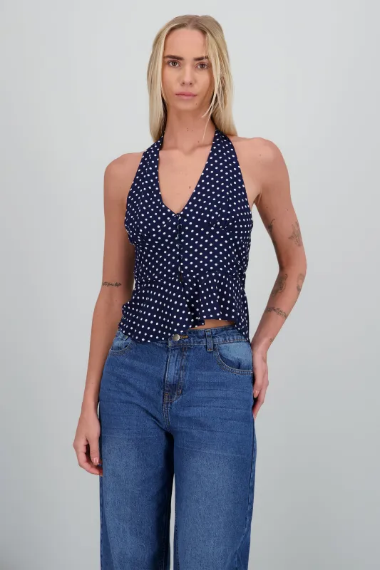 Top halter botones al frente sold by Shasa