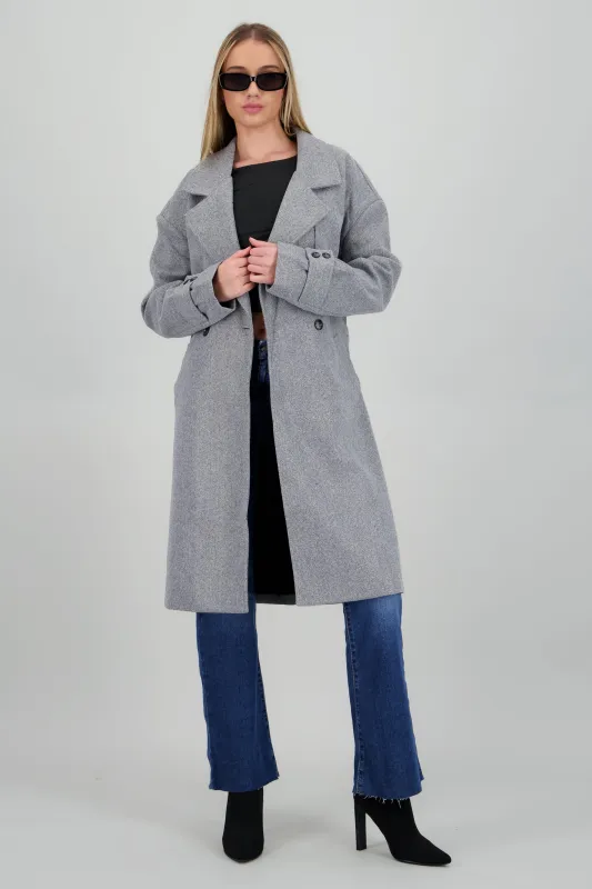 Abrigo largo de paño liso sold by Shasa