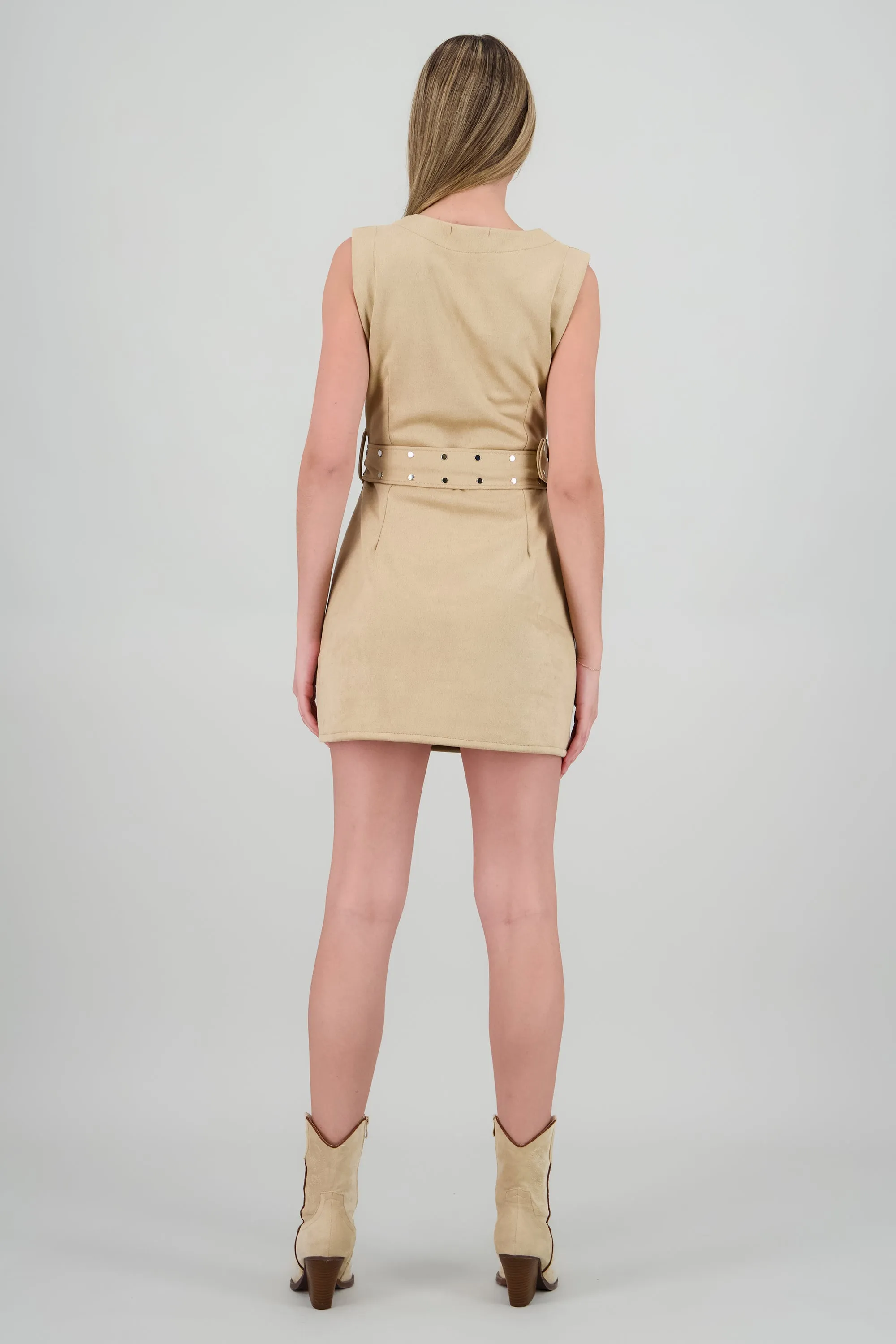 Vestido mini suede detalle cinturon sold by Shasa product image thumbnail 4