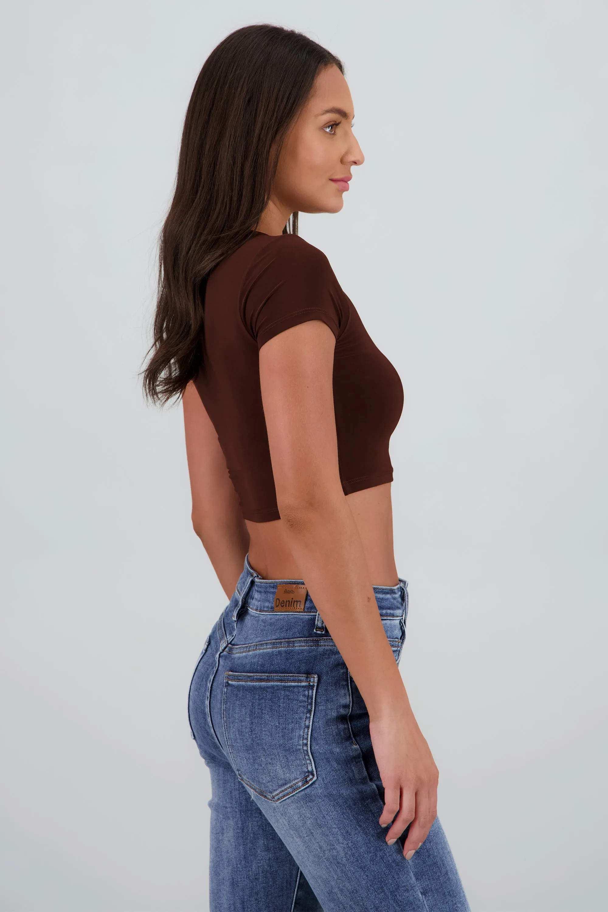 Top crop doble tela manga corta sold by Shasa product image thumbnail 3