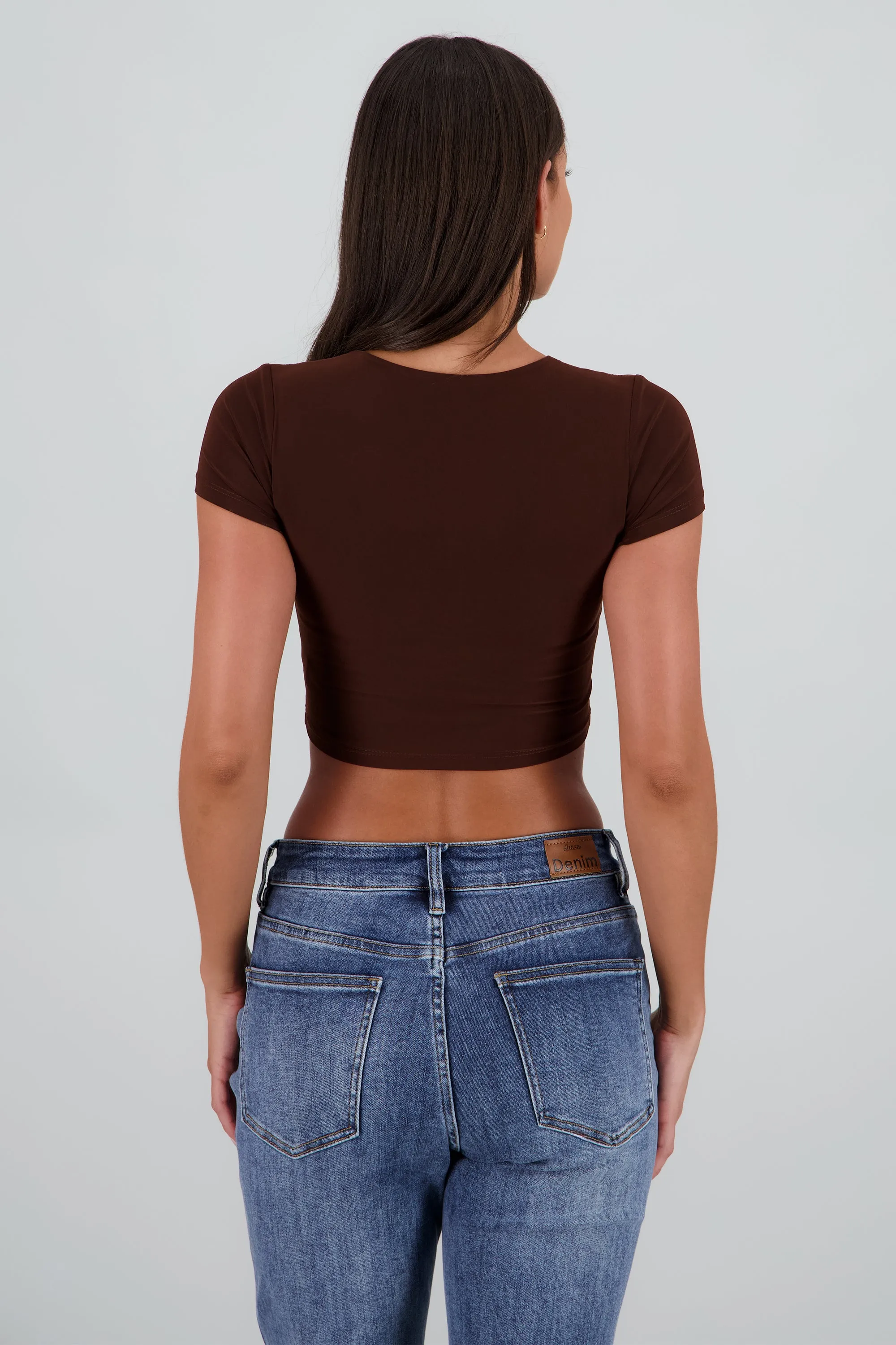 Top crop doble tela manga corta sold by Shasa product image thumbnail 4