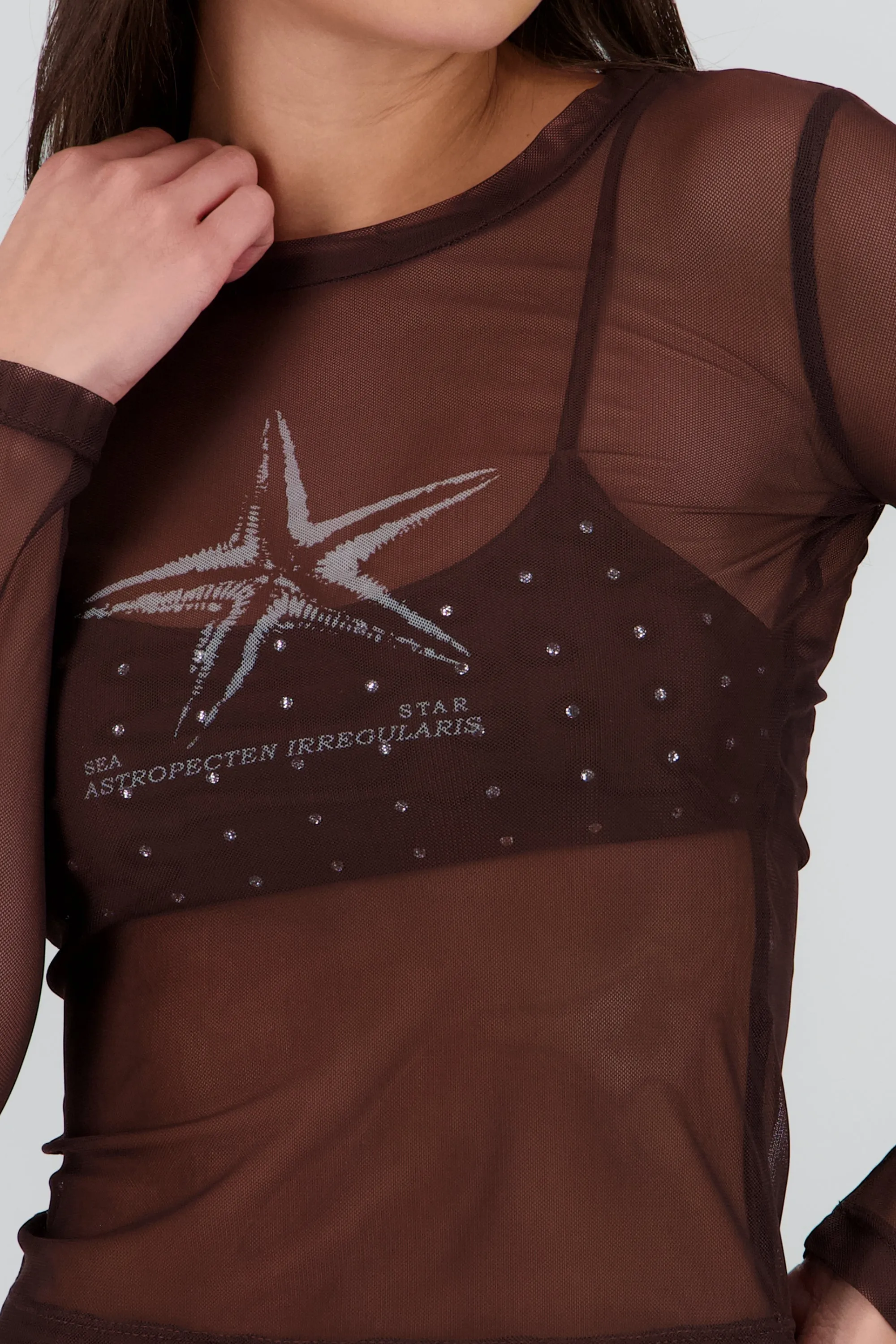 Top manga larga mesh estampado estrella sold by Shasa product image thumbnail 5