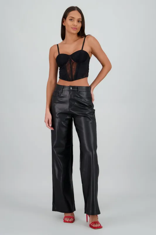 Pantalon amplio liso pu sold by Shasa