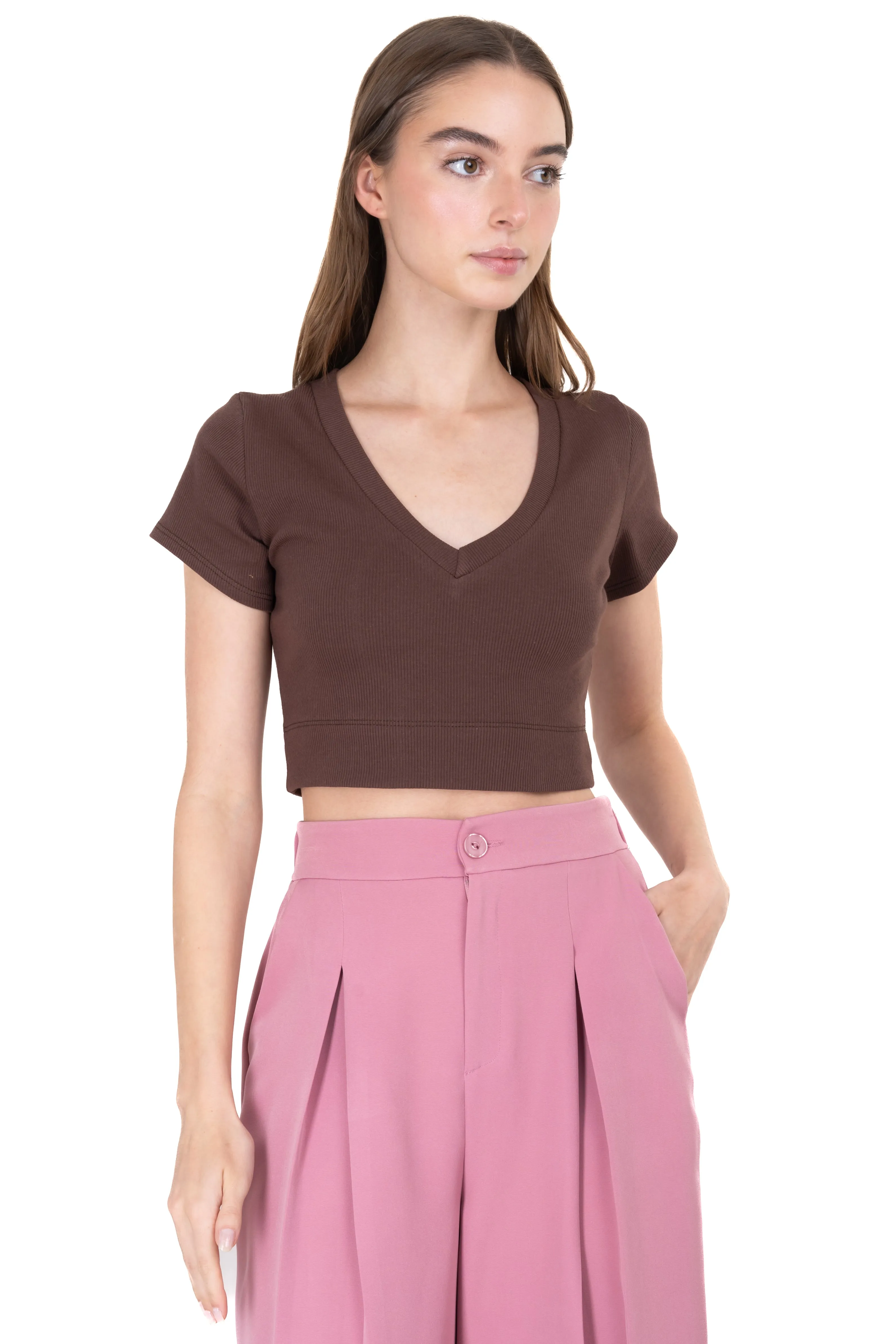 Top acanalado escote v sold by Shasa