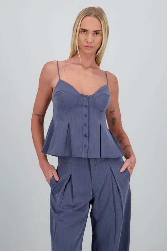 Top escote detalle peplum sold by Shasa