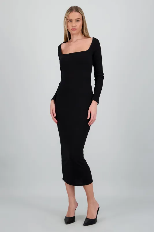 Vestido maxi rib manga larga sold by Shasa