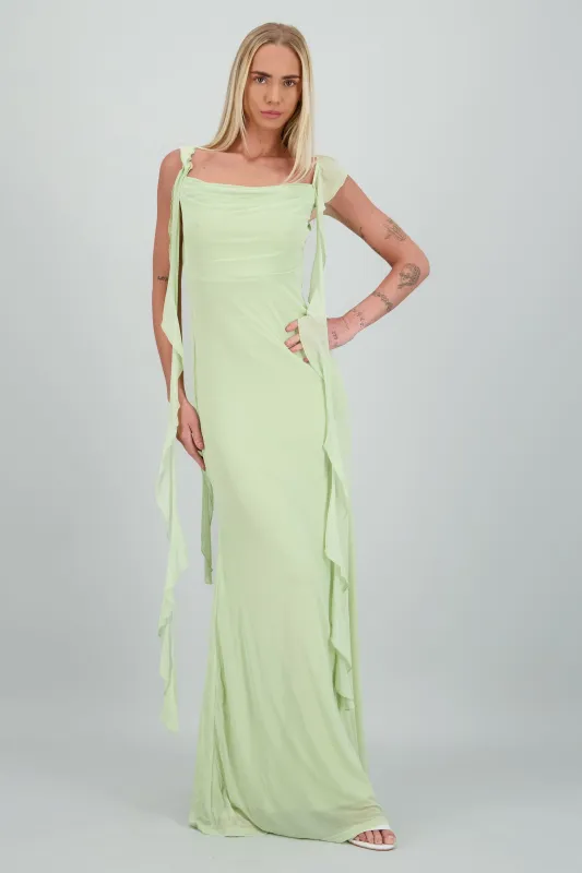 Vestido maxi detalle ruffles sold by Shasa