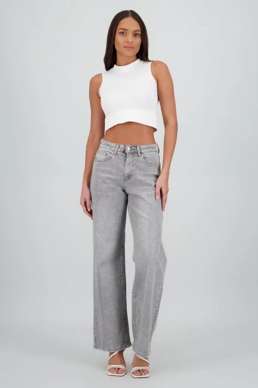 Jeans wide leg full brillo sold by Shasa