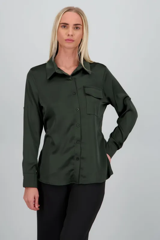 Camisa satin mangas elevador sold by Shasa